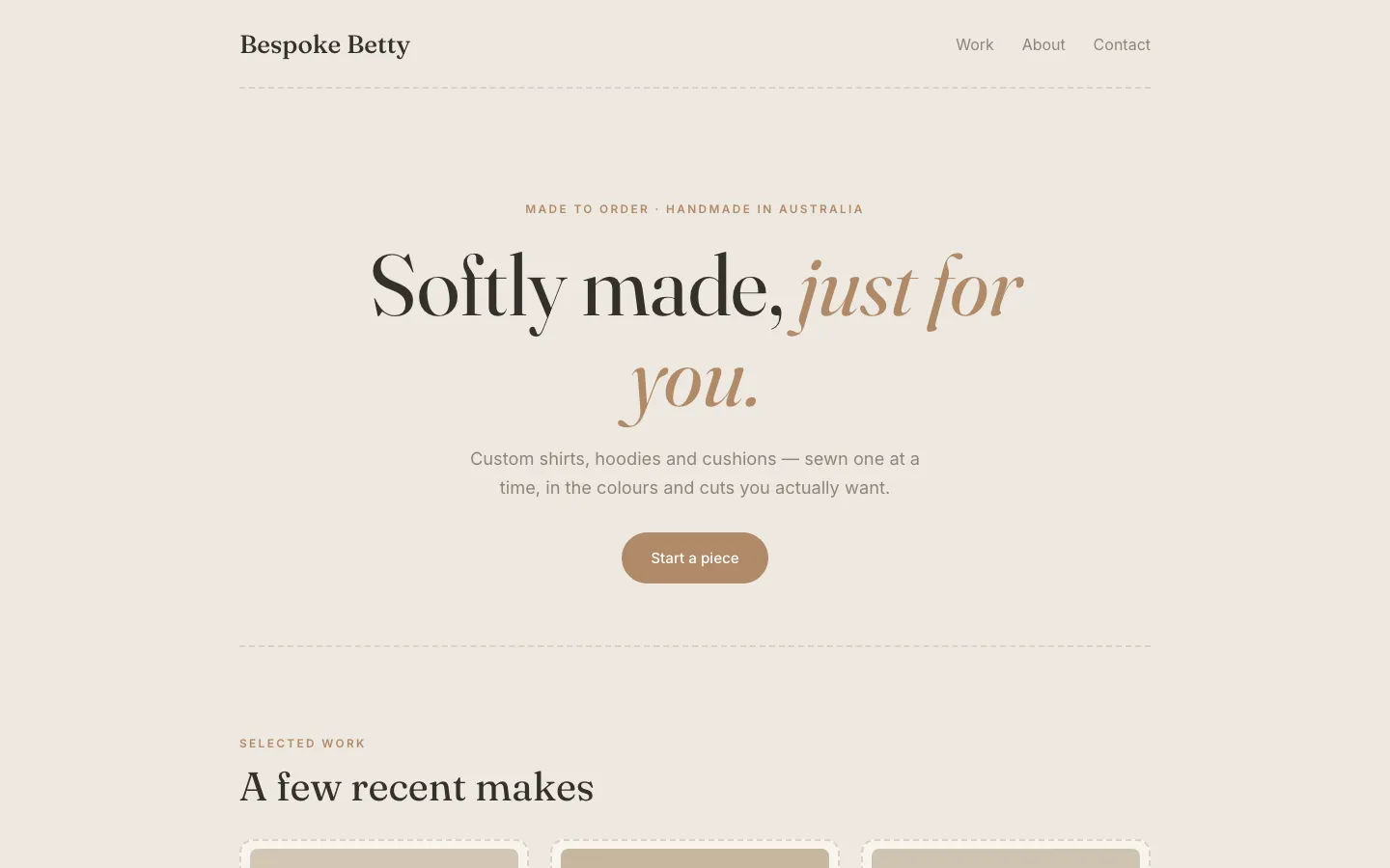 Screenshot of Bespoke Betty
