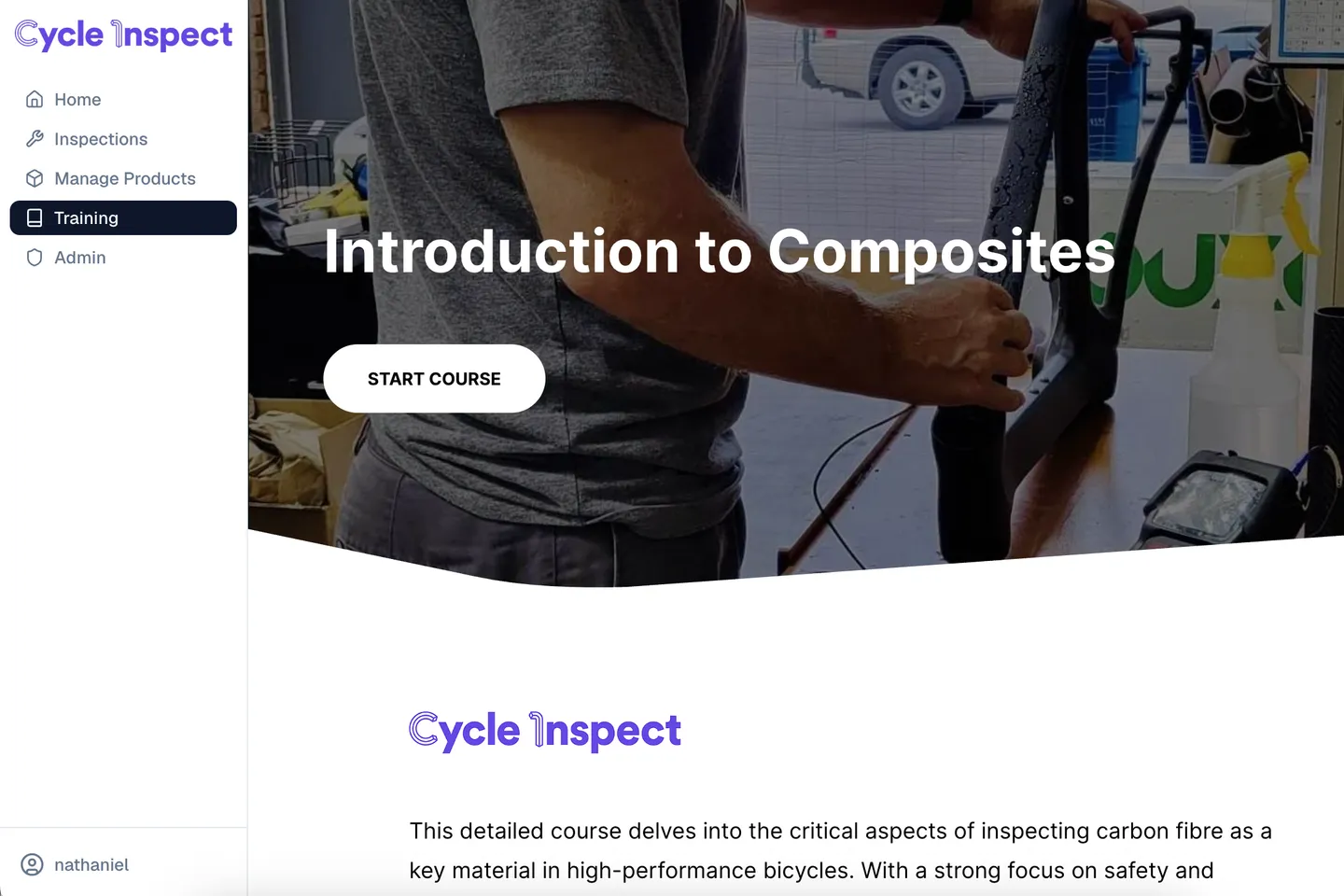 Screenshot of Cycle Inspect